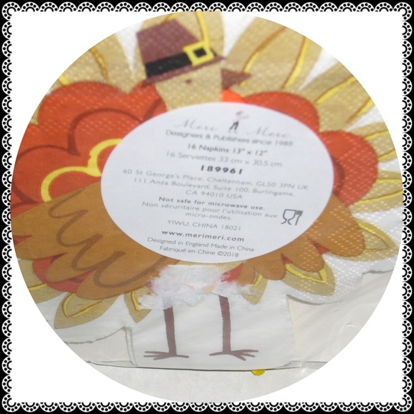 🦃Die Cut Turkey Napkins 16 count - Picture 2 of 2